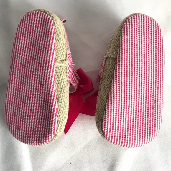 Pink & White Striped Baby Shoes - Picture 9 of 10